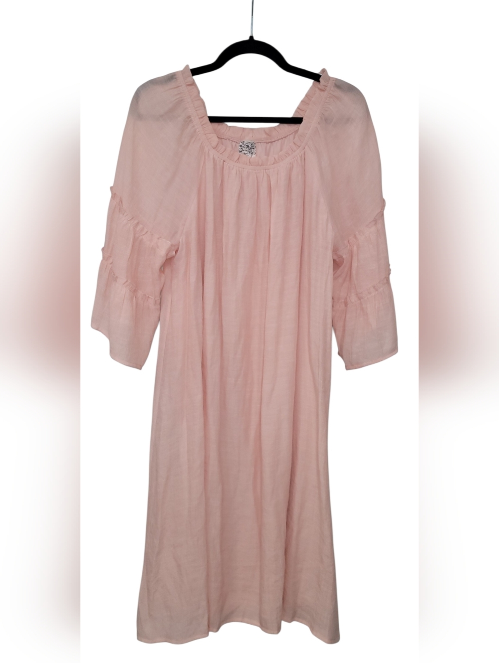 Light Pink Peasant Midi Dress